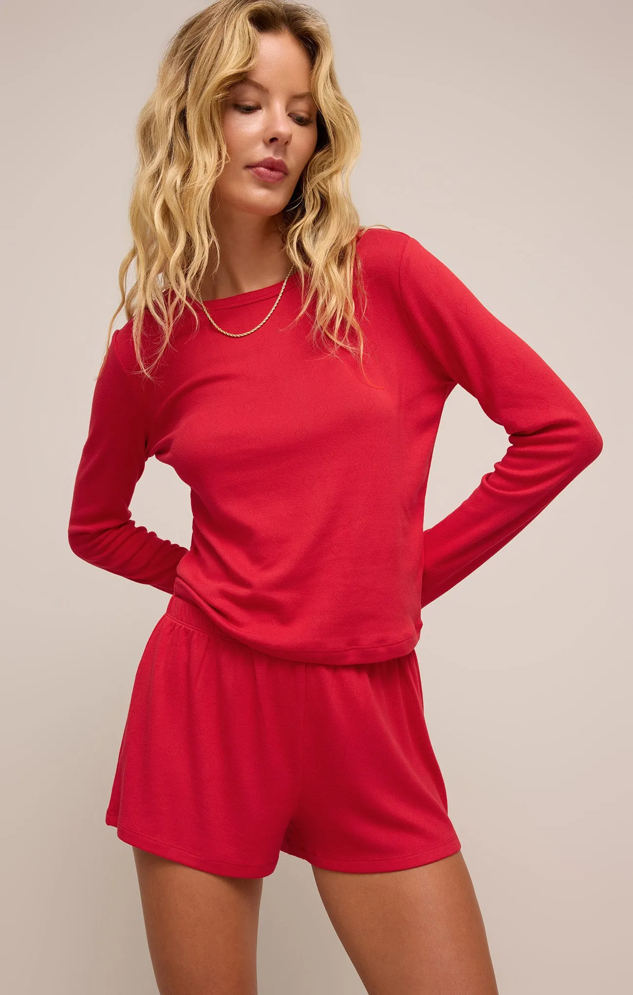 Amour Pointelle Hearts Short