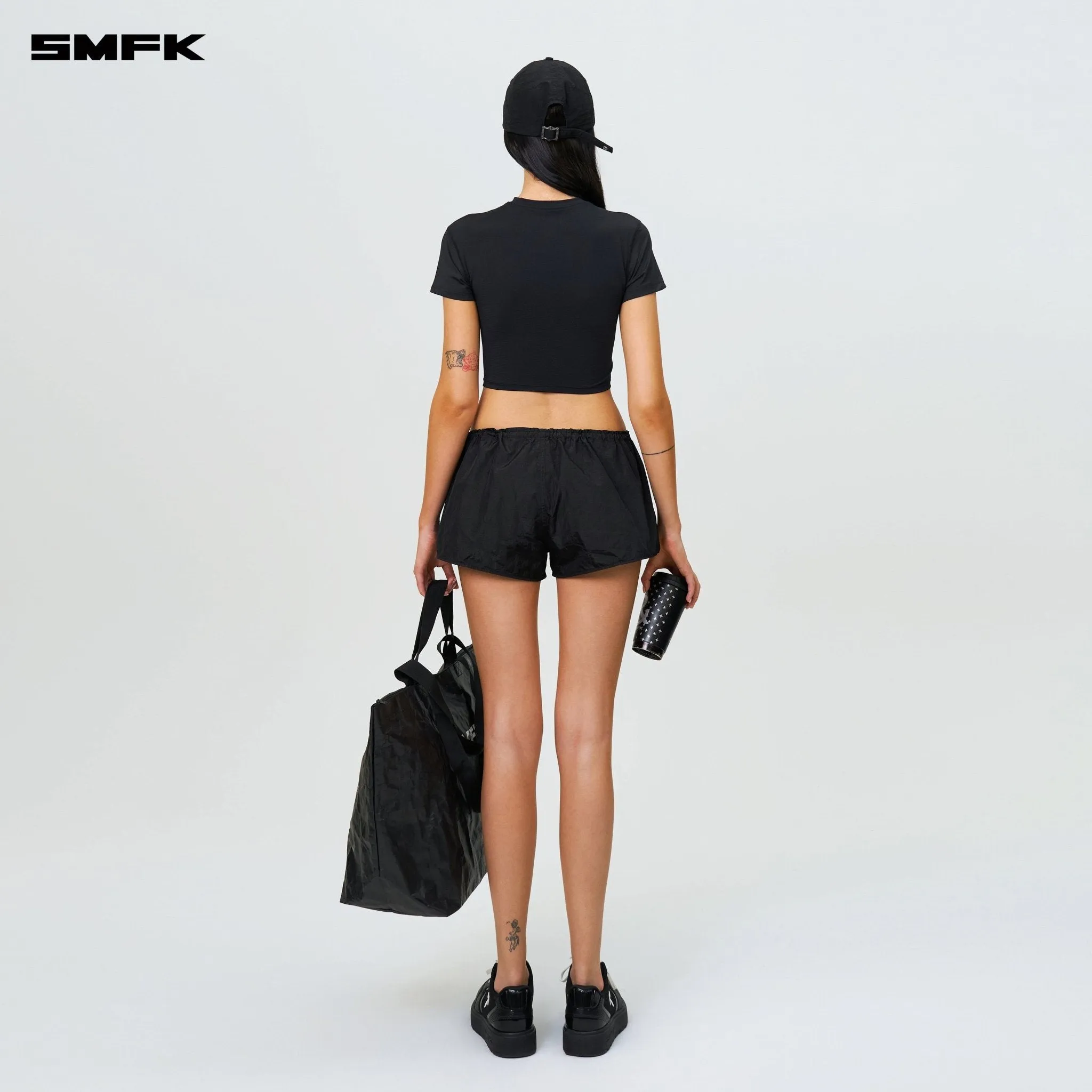 Ancient Myth Alloy Skin Low-Waist Jogging Shorts Black