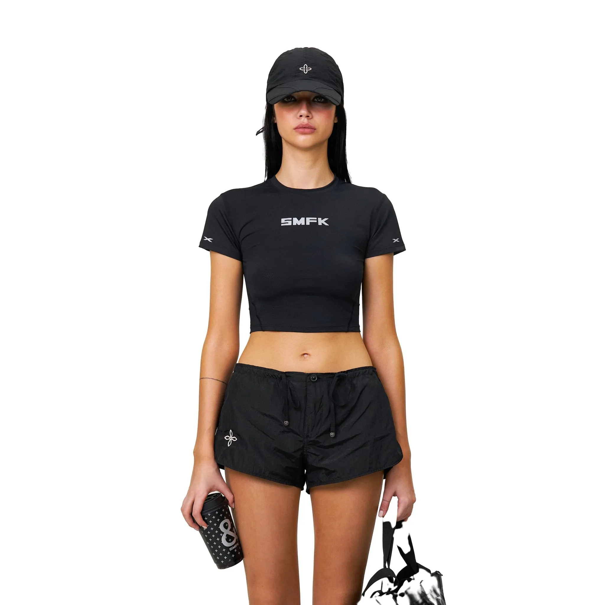 Ancient Myth Alloy Skin Low-Waist Jogging Shorts Black