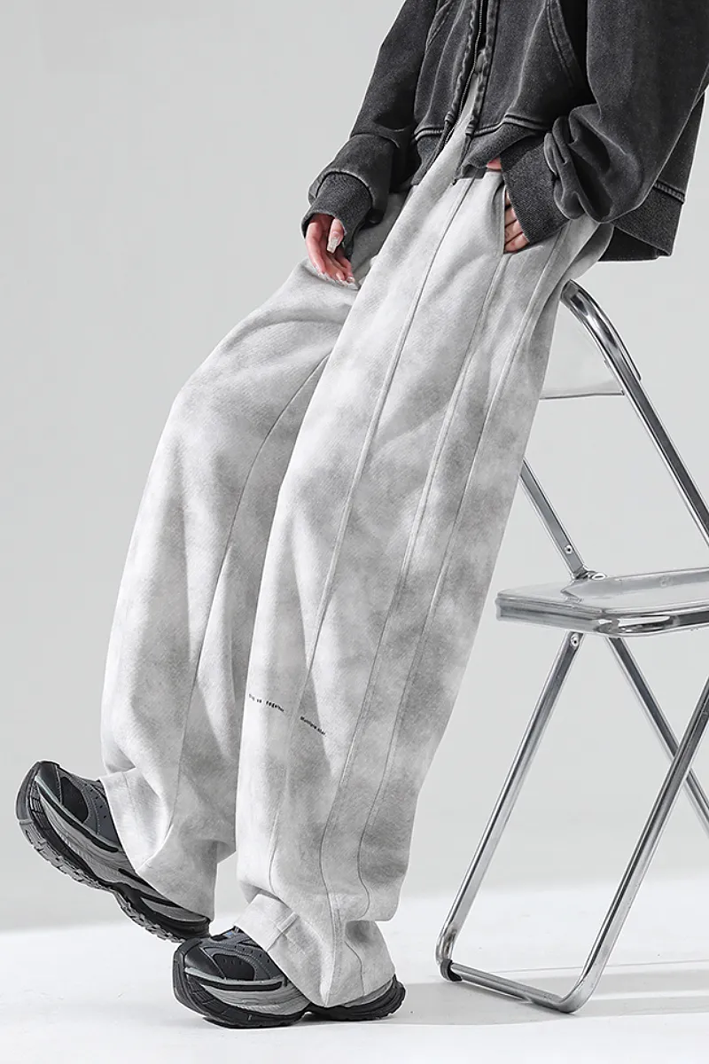 Baggy Low-Rise Wide-Leg Fleece Sweatpants