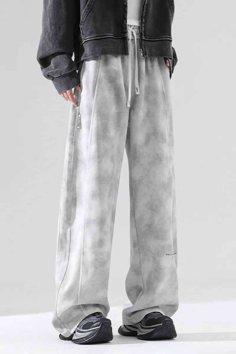 Baggy Low-Rise Wide-Leg Fleece Sweatpants