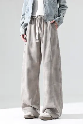 Baggy Low-Rise Wide-Leg Fleece Sweatpants