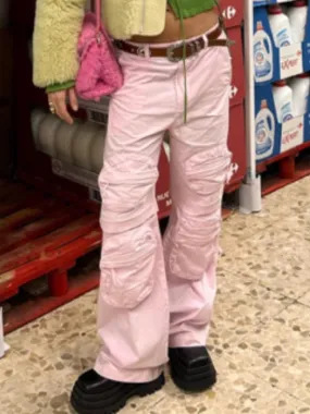 Barbie Zipper Patch Pocket Cargo Pants
