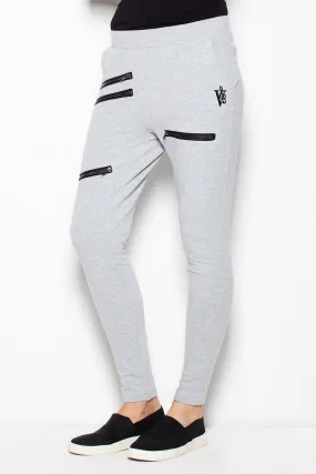 Chic Tapered Joggers with Modern Zipper Details