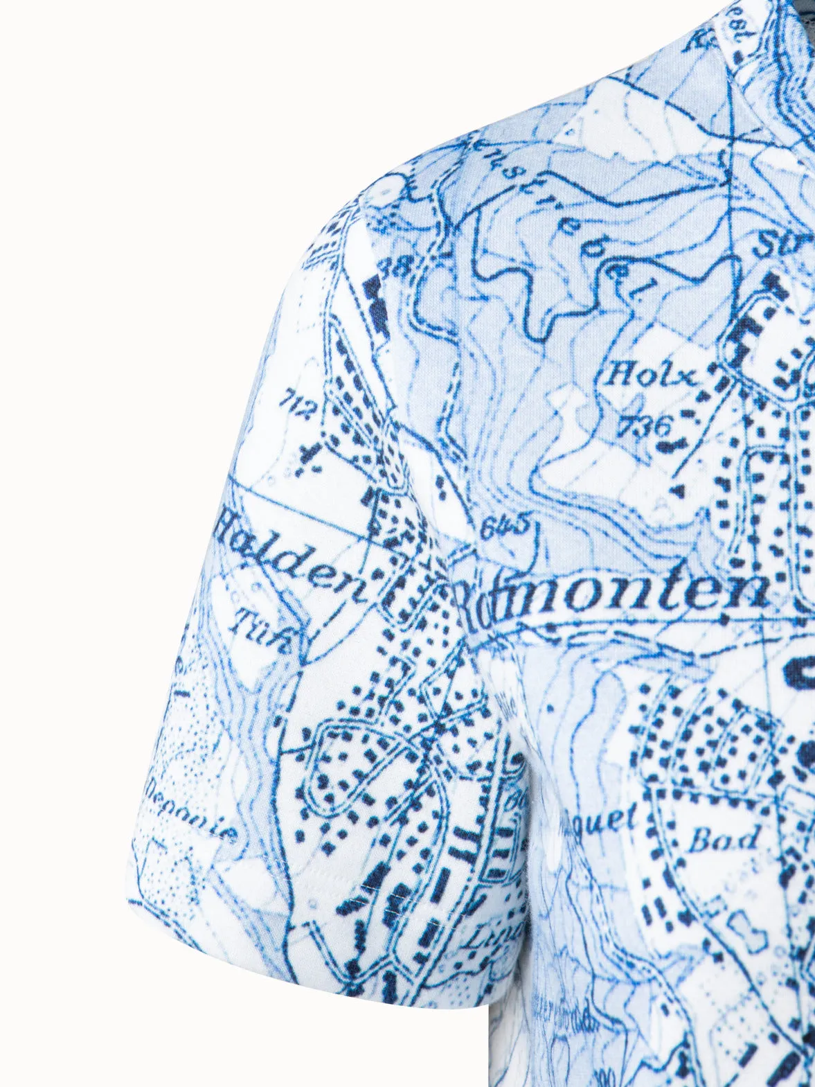 Cotton Jersey St. Gallen Map Print T-Shirt