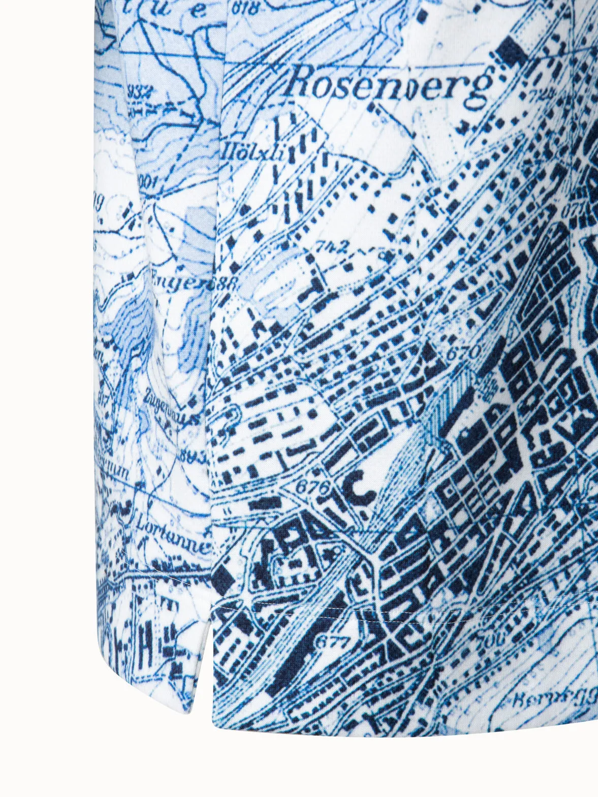 Cotton Jersey St. Gallen Map Print T-Shirt