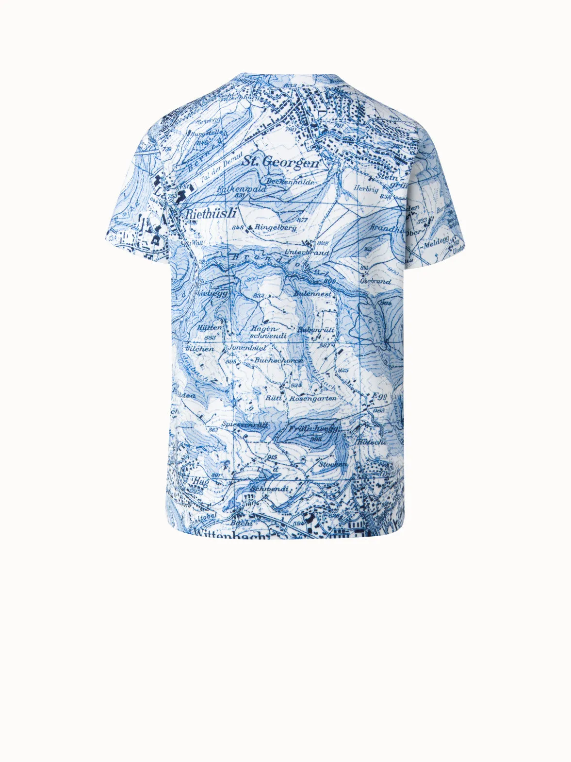 Cotton Jersey St. Gallen Map Print T-Shirt