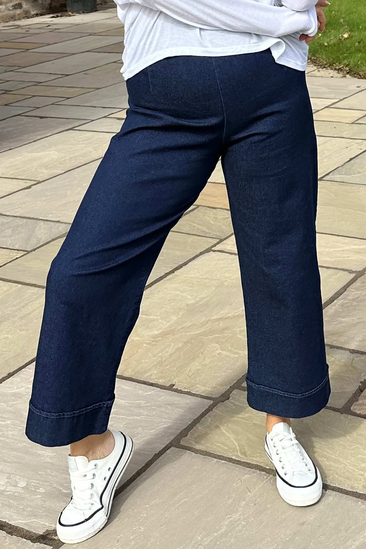 Darlene Wide Leg Trousers Dark Denim