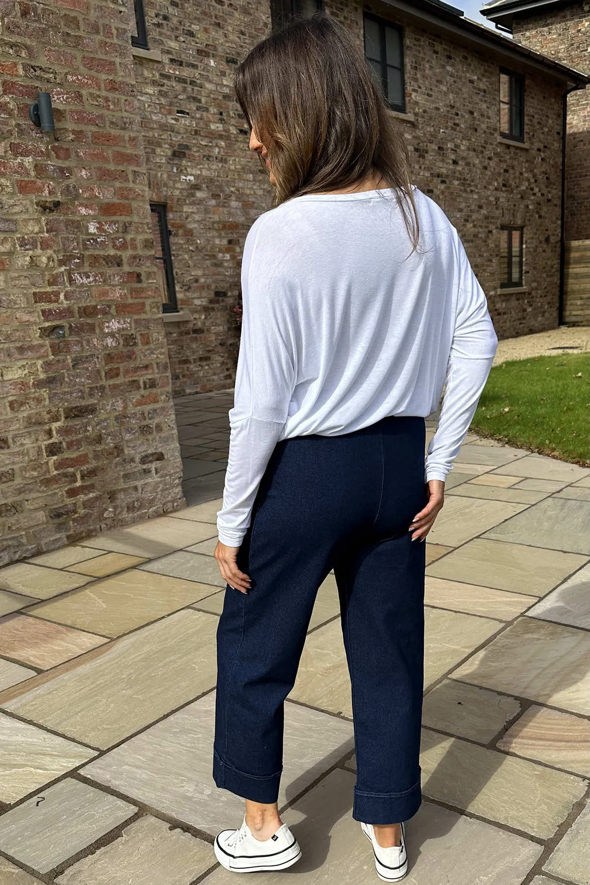 Darlene Wide Leg Trousers Dark Denim