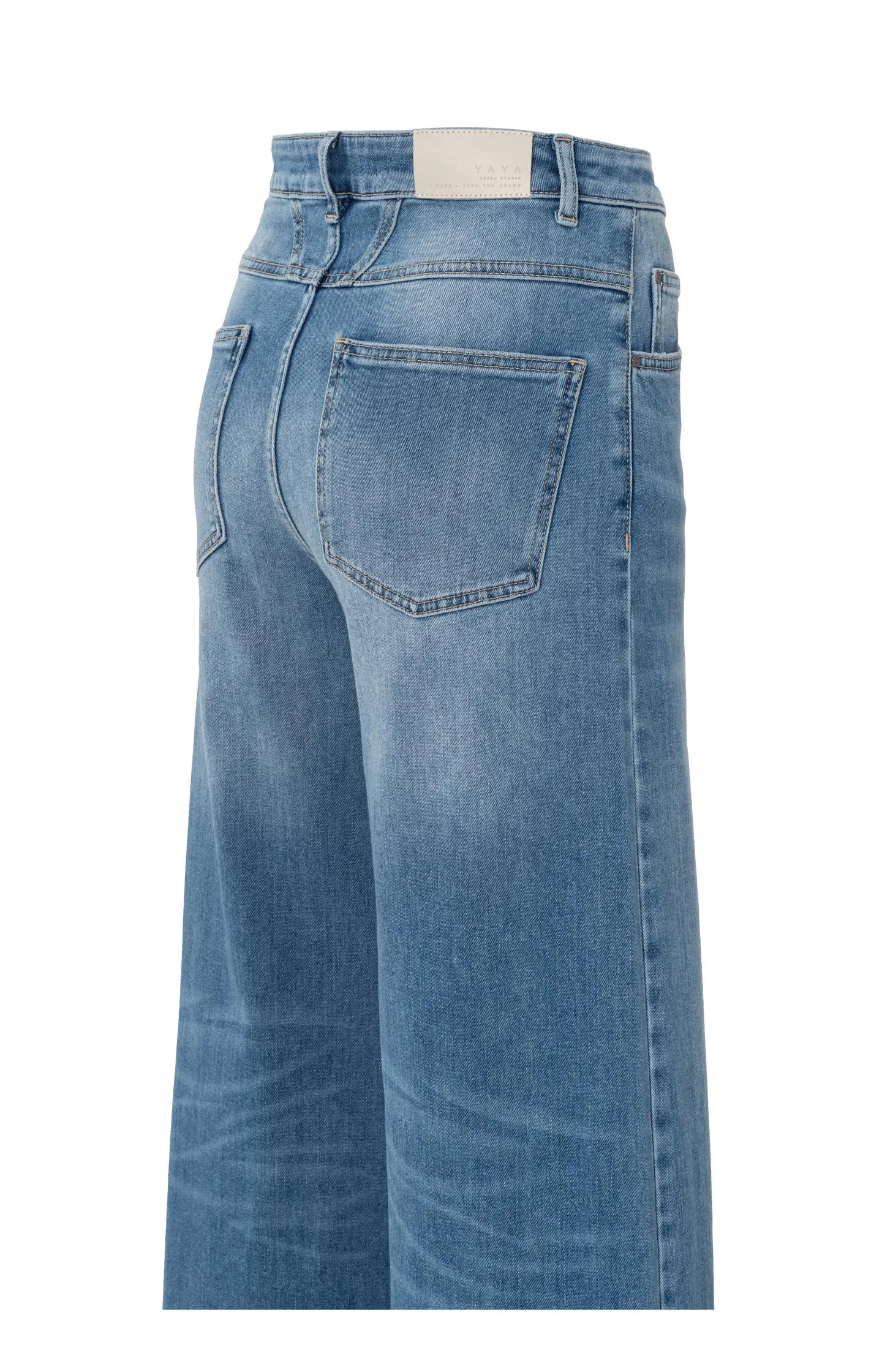 Denim trousers with extra wide legs and high waist - L30