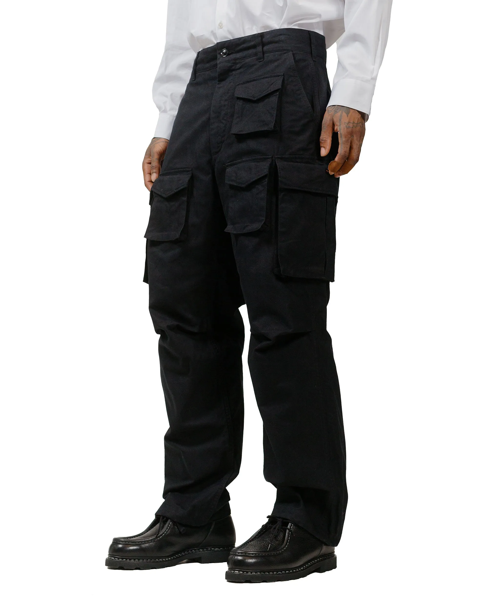 Engineered Garments FA Pant Black Cotton Brushed Herringbone