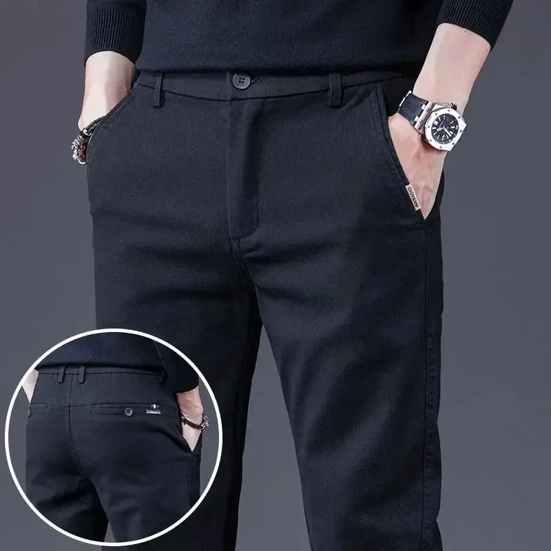 Essential Stretchy Straight Trousers - Cross & Crown