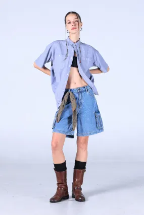 Jack Russel - Women Short Jeans - Handwerk JF-SH-CG/DB Dark Blue Mid Waisted