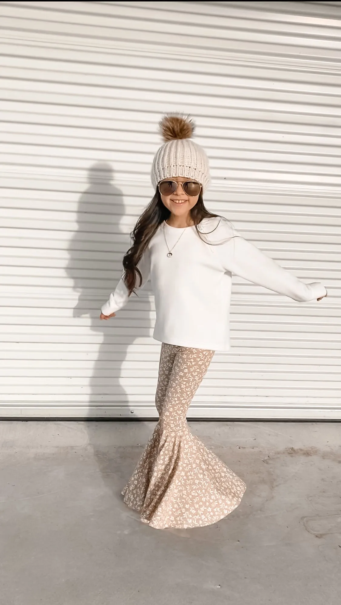Keep Me Cozy Bell Bottoms in Taupe Floral