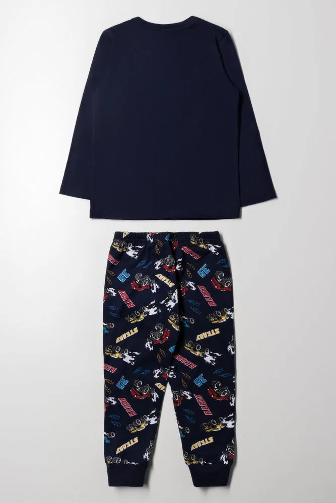 Monster Truck Long Sleeve Pyjamas Navy