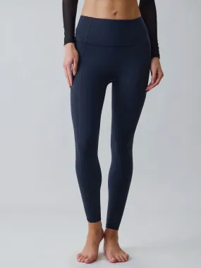 Navy High Waisted Pockets Leggings 24”