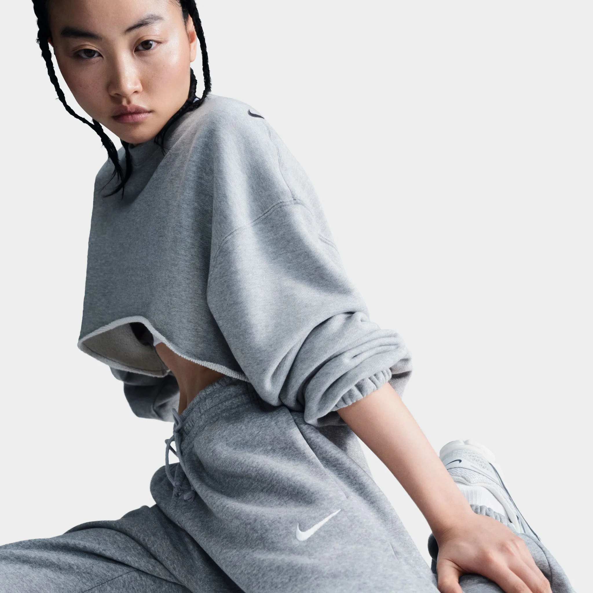 Nike Sportswear Women's Phoenix High-Waisted Oversized Sweatpants Dk Grey Heather / Sail