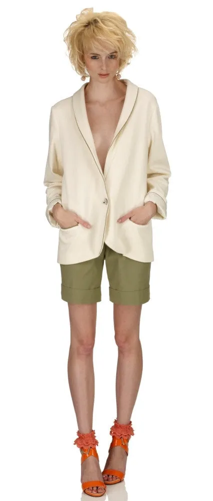 Outsider Khaki Livia summer shorts in organic cotton