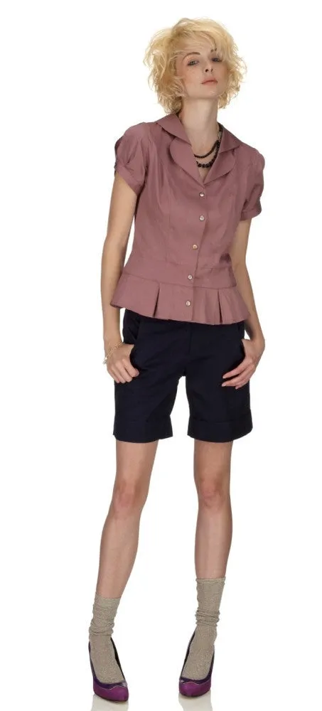 Outsider Khaki Livia summer shorts in organic cotton