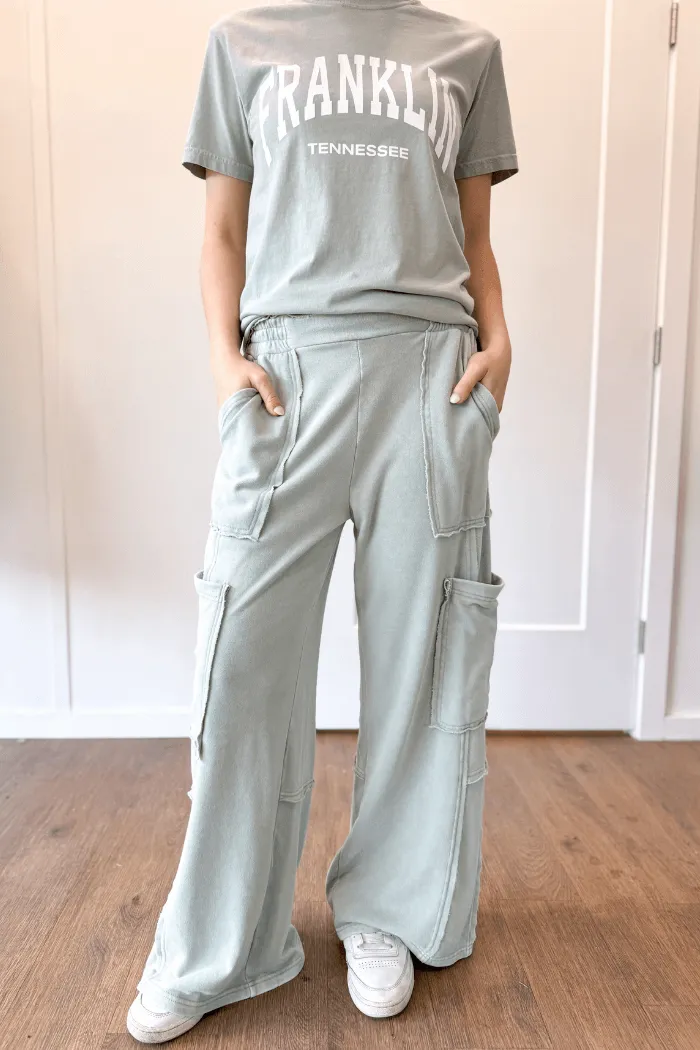 Oversized Utility Sweatpants in Sage