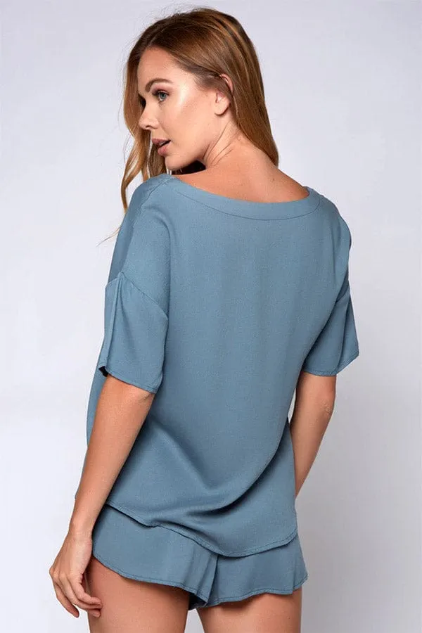 Plus Size Esme PJ Set- Blue