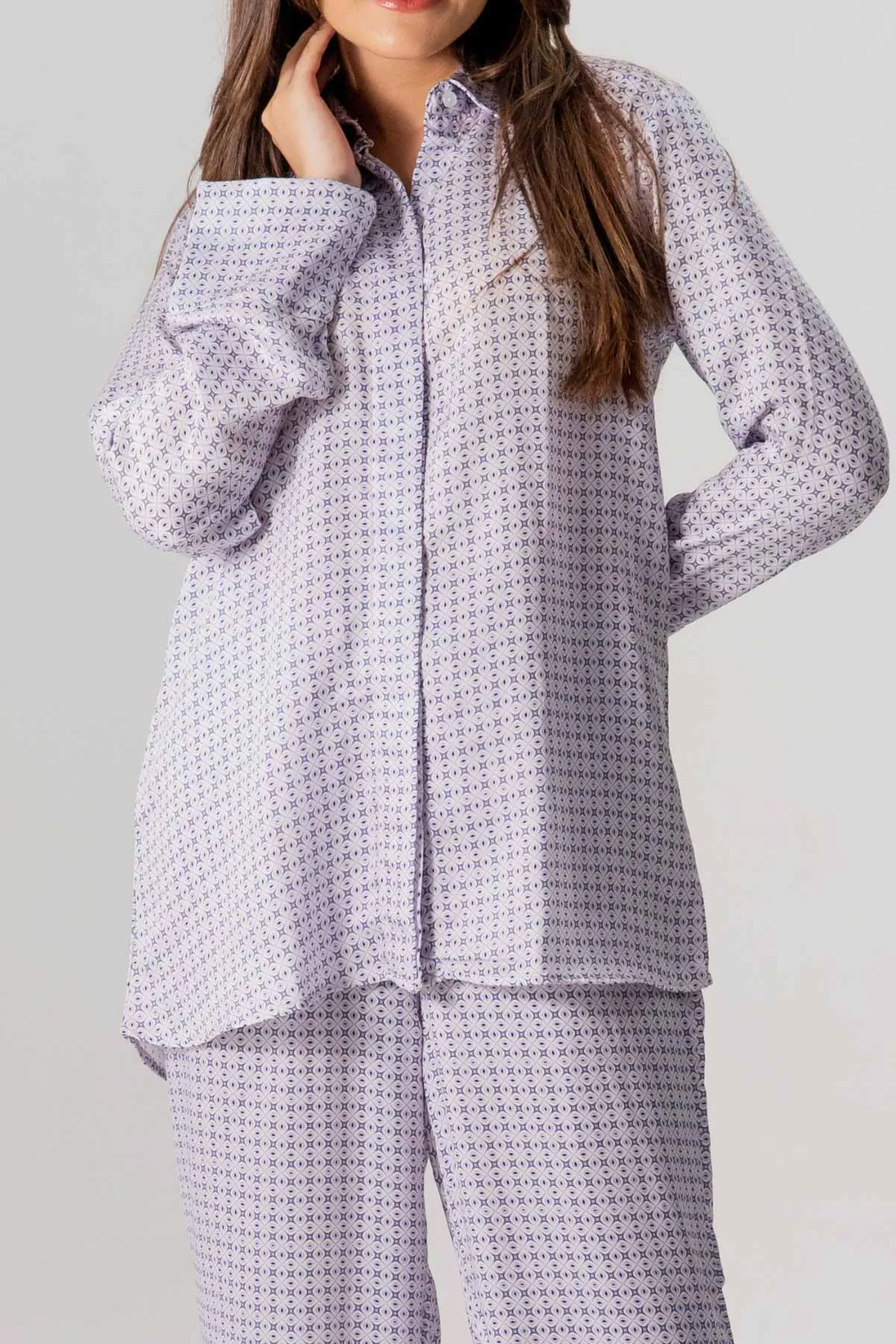 Printed Shirt For Women - Lilac