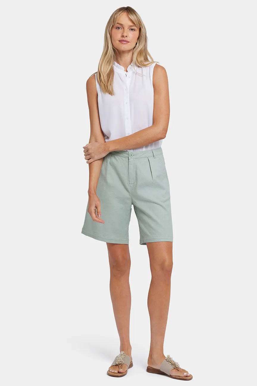 Relaxed Shorts  In Stretch Linen | Tomatillo