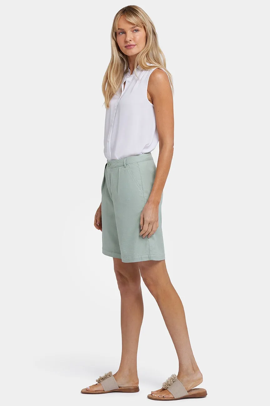 Relaxed Shorts  In Stretch Linen | Tomatillo