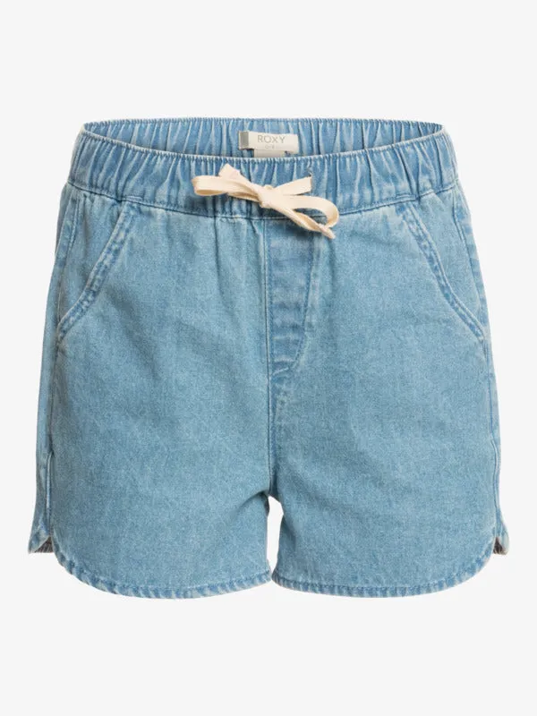 Roxy Genial Moment - Relaxed Denim Shorts For Girls