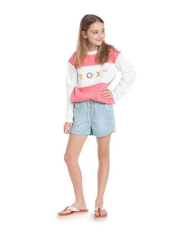 Roxy Genial Moment - Relaxed Denim Shorts For Girls