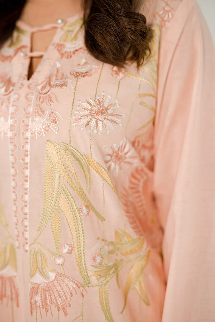 Shanyera - B1 - Glossy Pink Embroidered 2-PC Lawn Suit