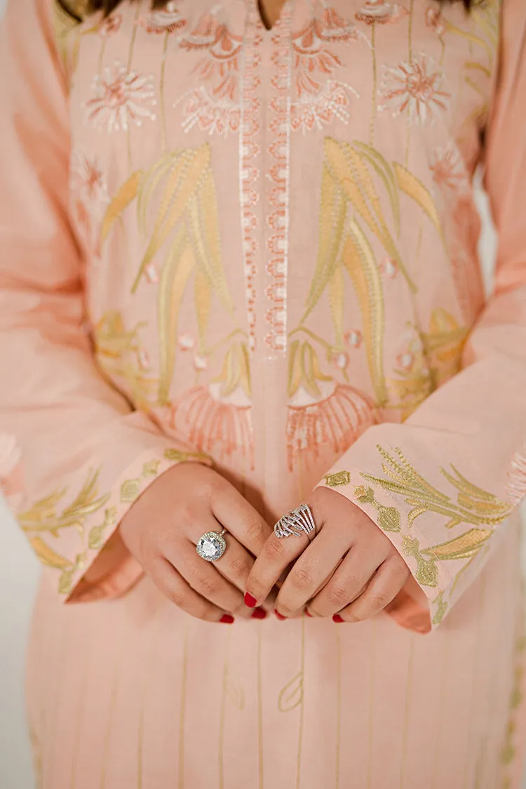 Shanyera - B1 - Glossy Pink Embroidered 2-PC Lawn Suit