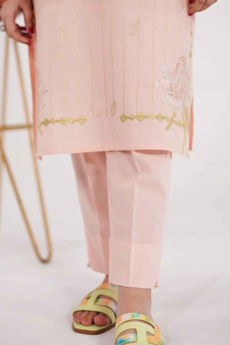 Shanyera - B1 - Glossy Pink Embroidered 2-PC Lawn Suit