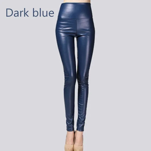 Stretch Faux Leather Skinny Trousers