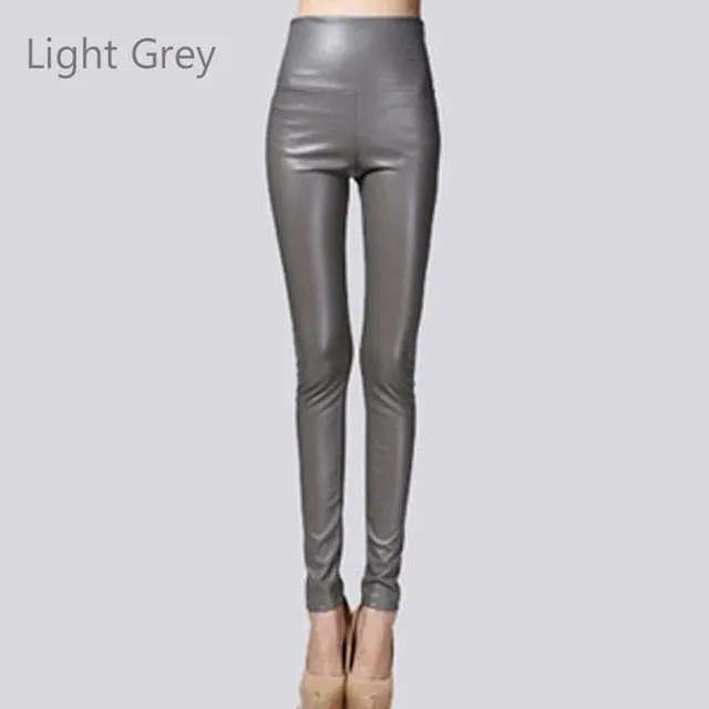 Stretch Faux Leather Skinny Trousers