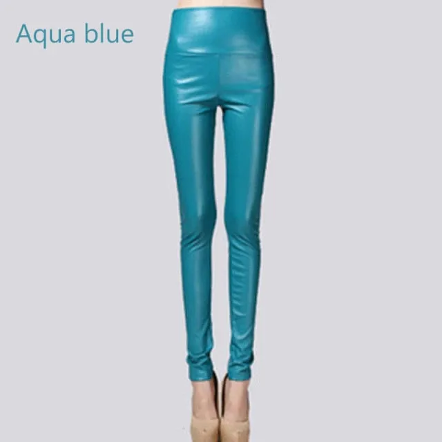 Stretch Faux Leather Skinny Trousers