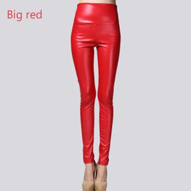 Stretch Faux Leather Skinny Trousers