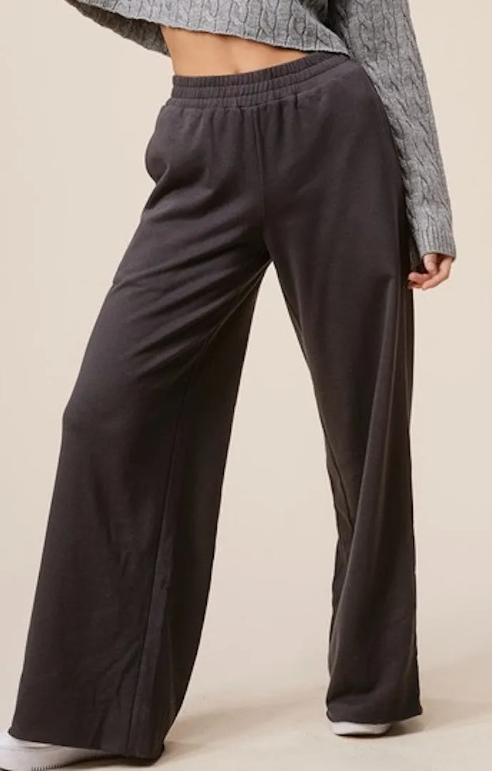 Tayla Charcoal Wide Leg Sweatpants