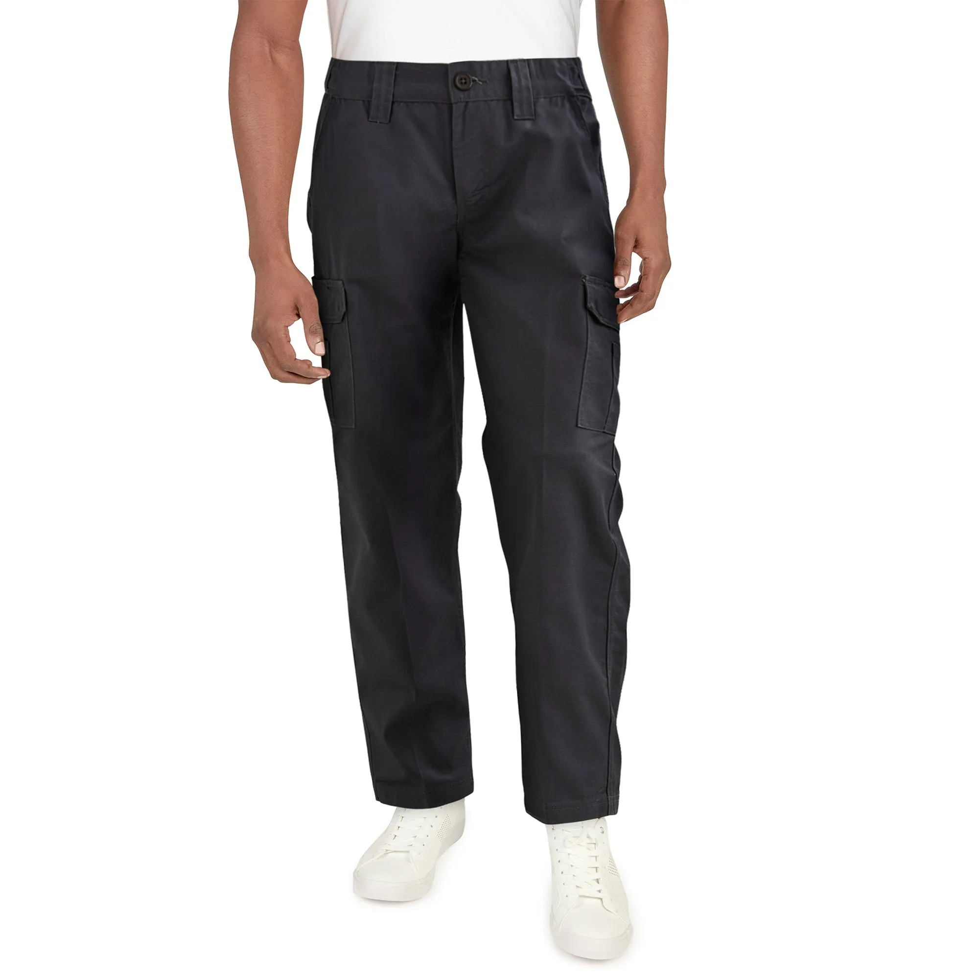 Tradesmax Pro Men's Cargo Workpant with Button Closure and Belt Loops, Black