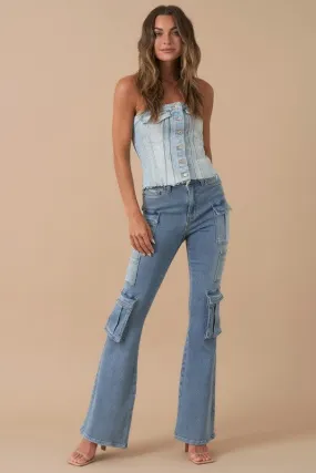Utility Cargo Boot Cut Jeans