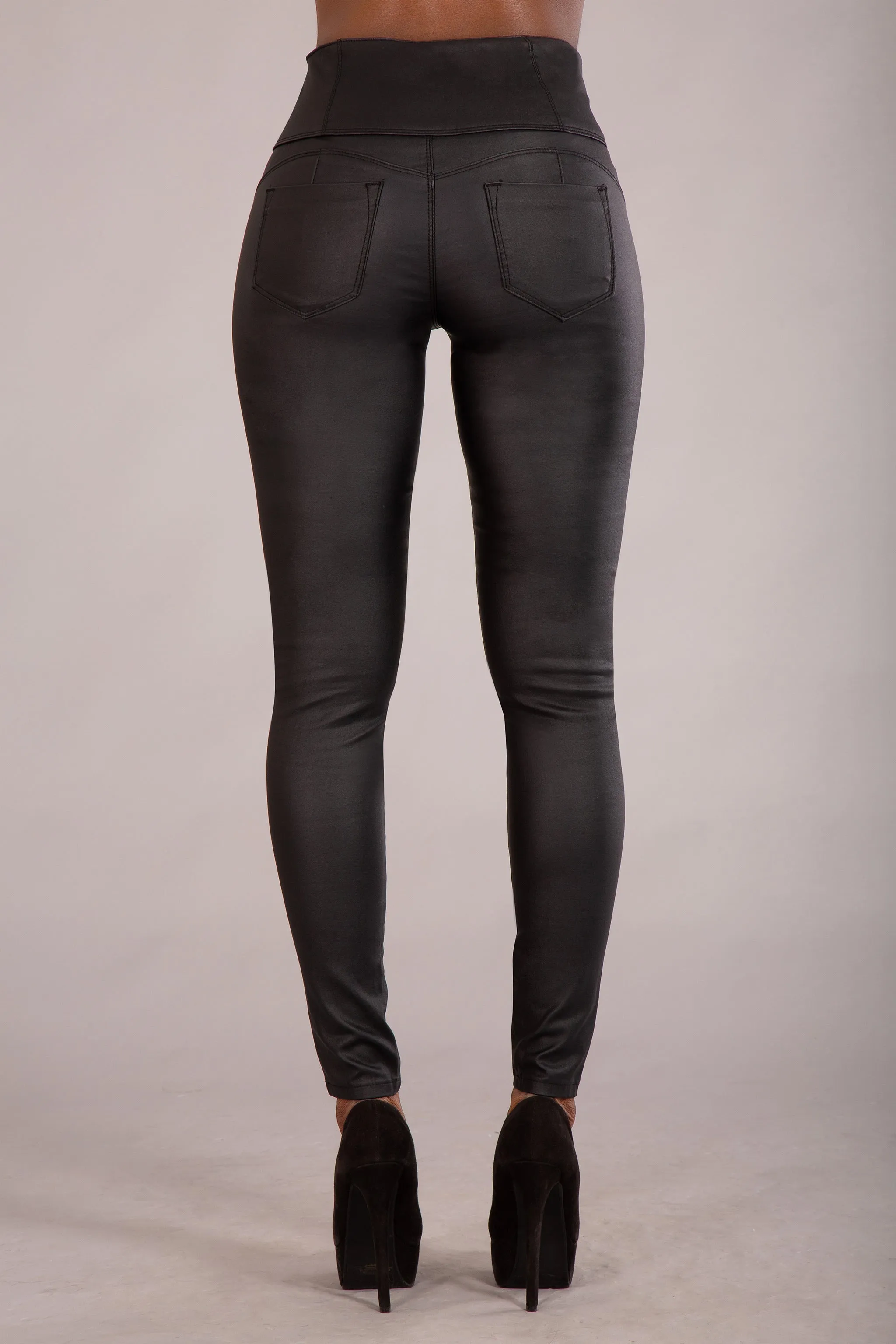 VixenGloss High-Waist Faux Leather Trousers